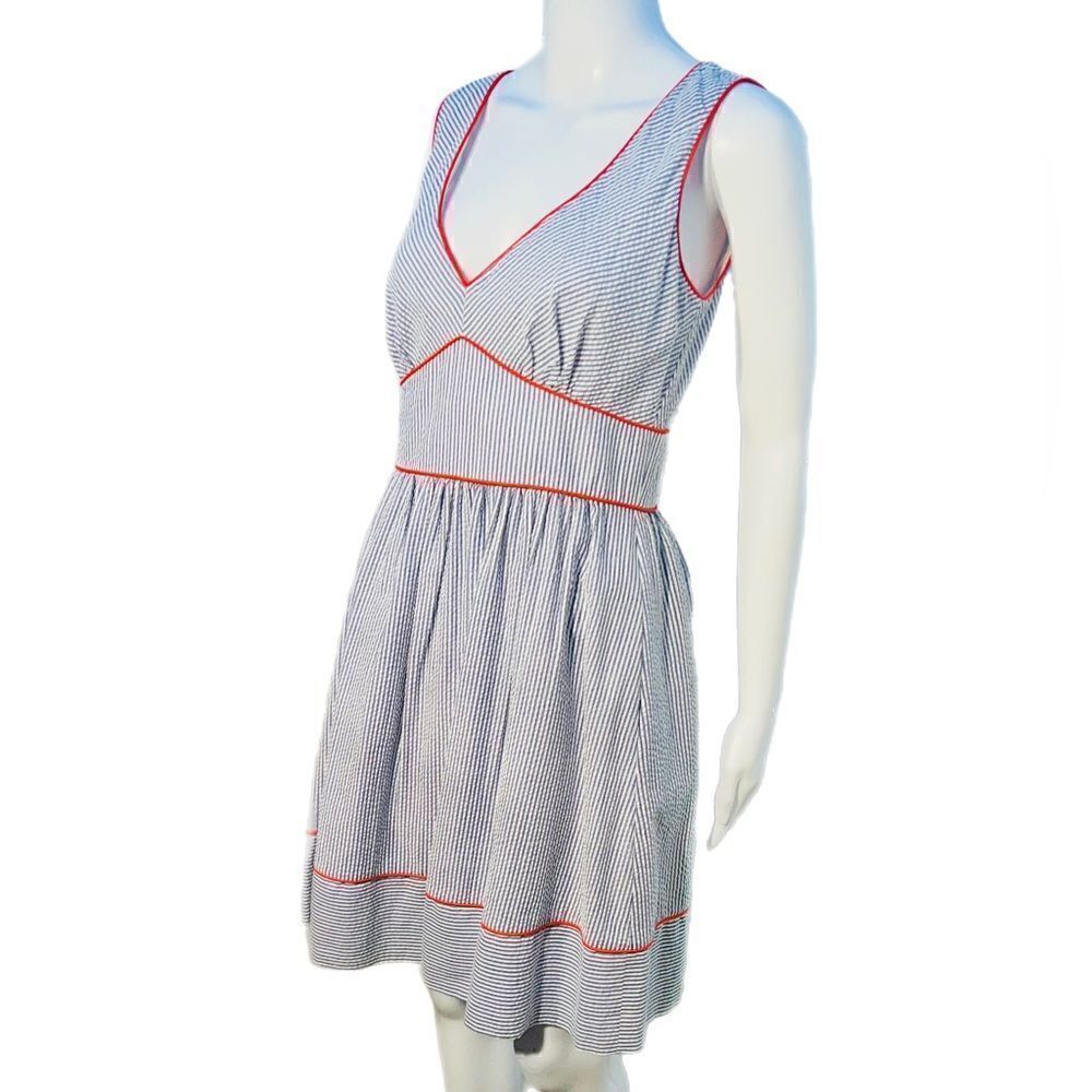Jessica Simpson Striped Midi Dress - Blue and Red